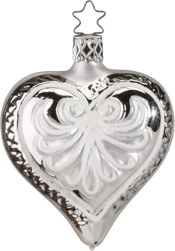 Inge-Glas® Silver Heart Ornament