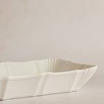 White Fluted Porcelain Baking Dish by Marumitsu Japan