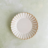 Fluted Japanese Porcelain Side Plate by Marumitsu Poterie Japan