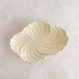 Porcelain Footed Cloud Serving Plate by Marumitsu Poterie Japan