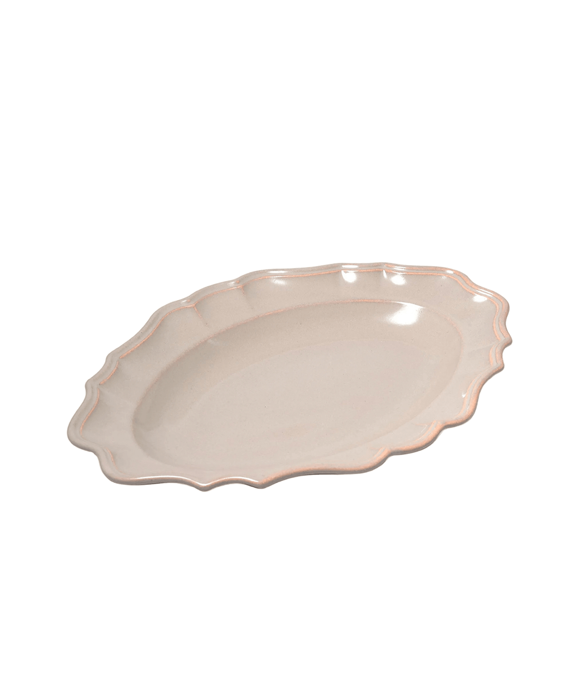 Manoir Grey Scalloped Japanese Stoneware Platter - Faire Living