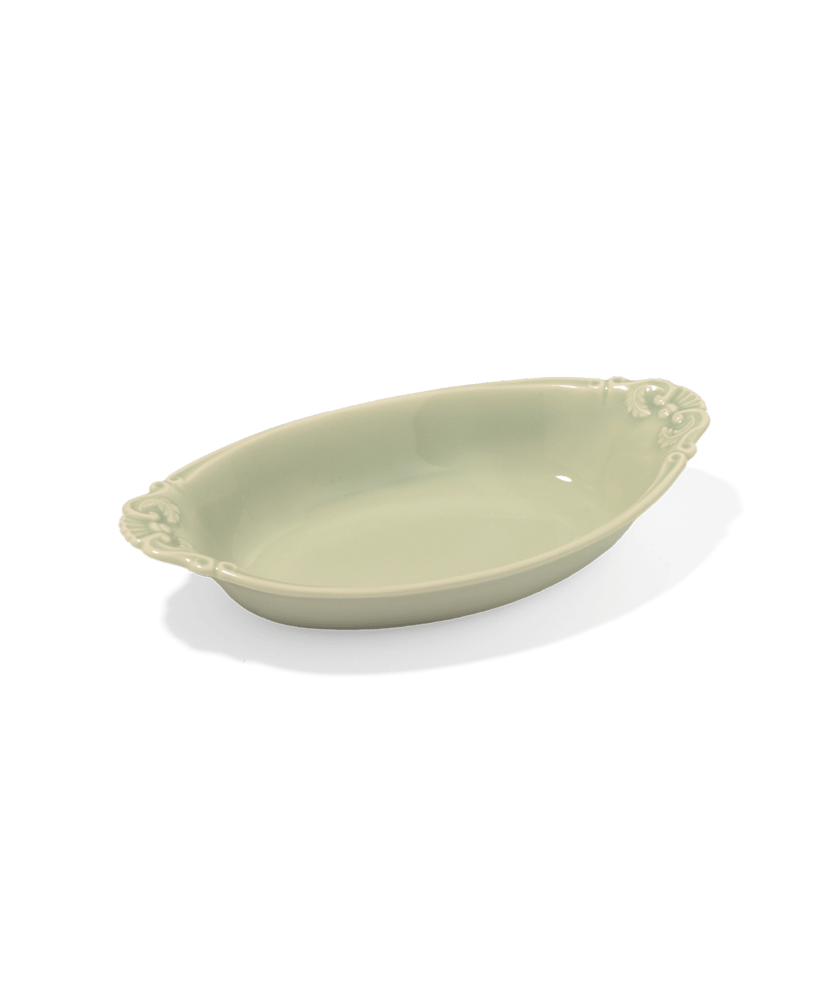 Acanthus Oval Baking Dish Sage Green - Faire Living