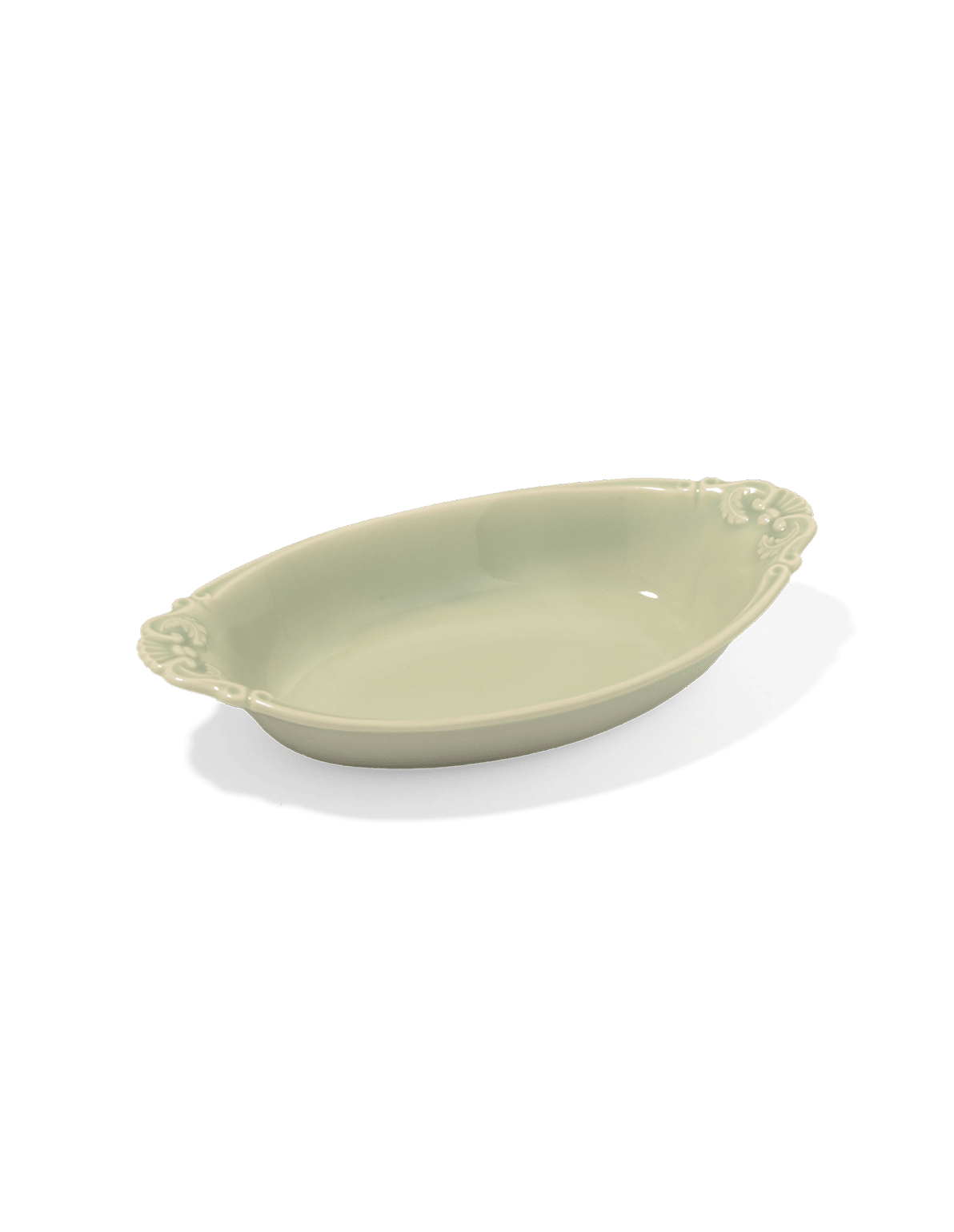 Acanthus Oval Baking Dish Sage Green - Faire Living