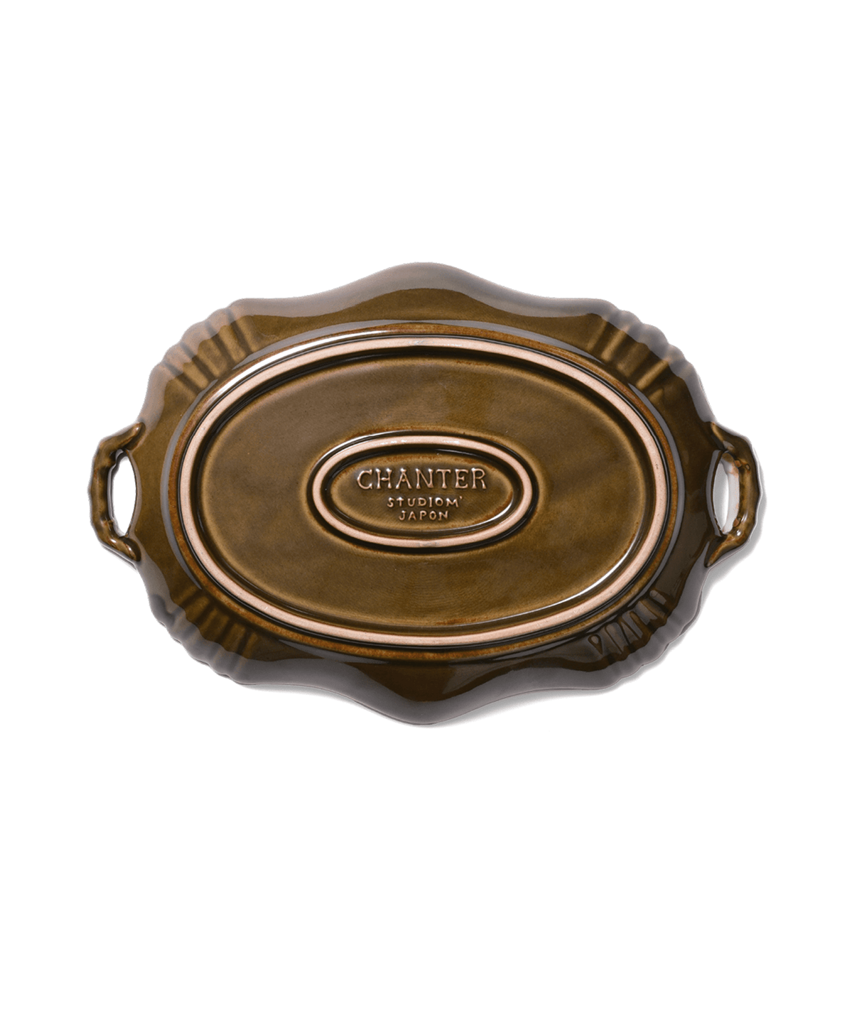 Brown Japanese Handled Porcelain Serving Platter - Faire Living
