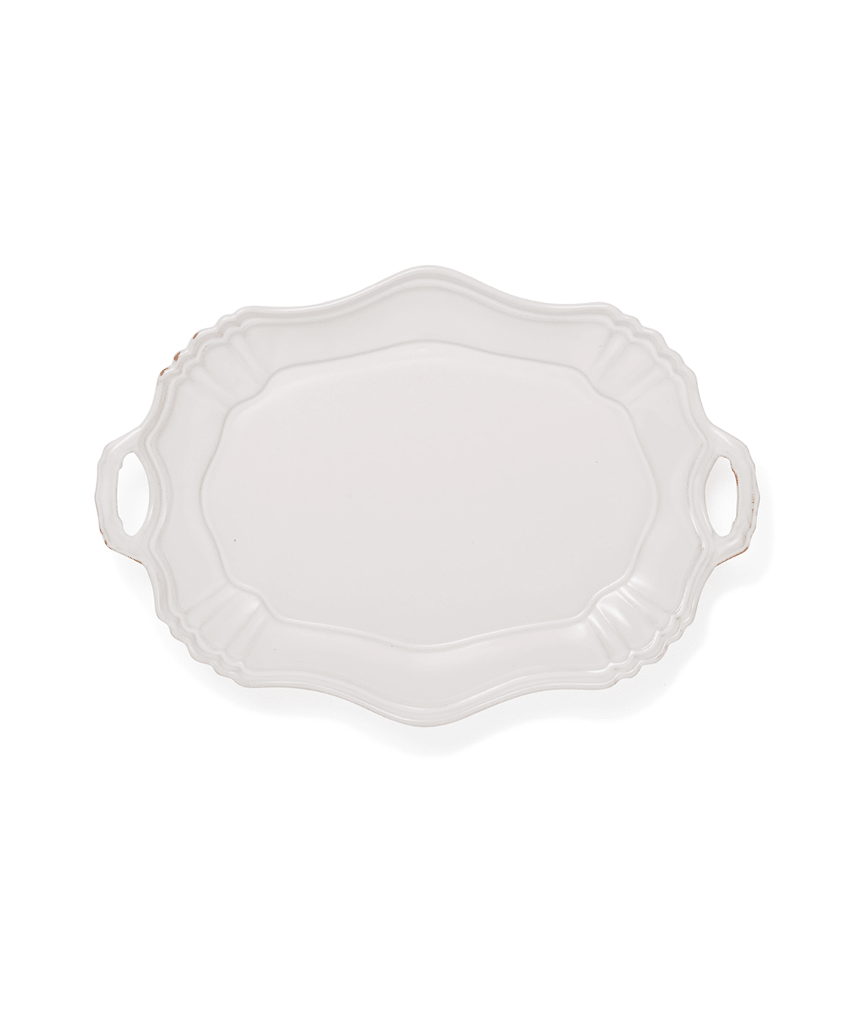White Japanese Handled Porcelain Serving Platter - Faire Living
