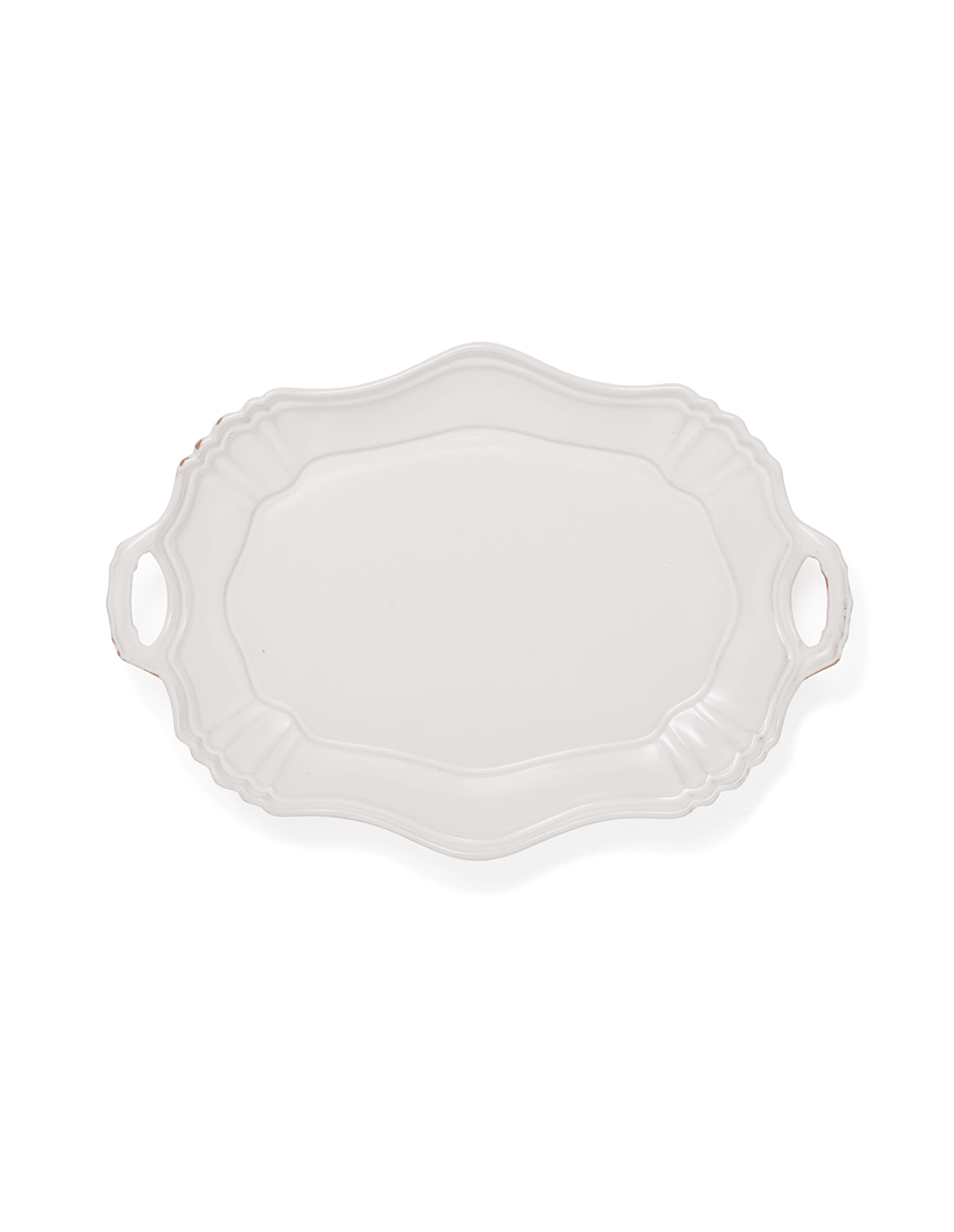 White Japanese Handled Porcelain Serving Platter - Faire Living
