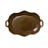 Brown Japanese Handled Porcelain Serving Platter - Faire Living