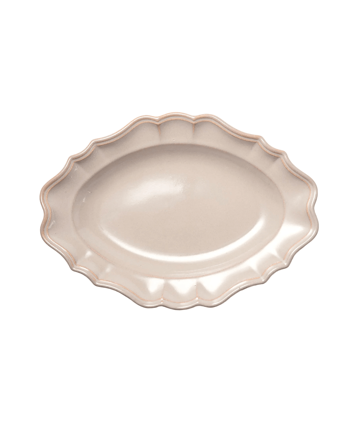 Manoir Grey Scalloped Japanese Stoneware Platter - Faire Living