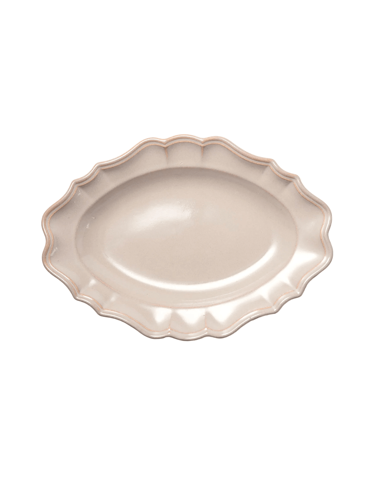 Manoir Grey Scalloped Japanese Stoneware Platter - Faire Living