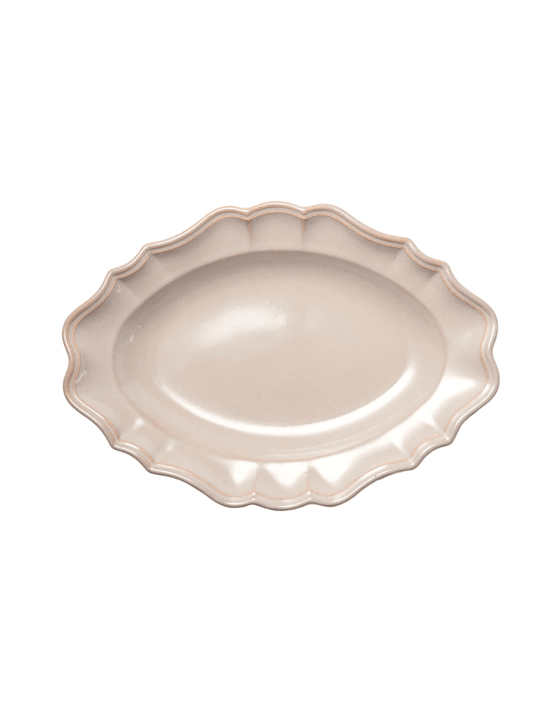 Manoir Beige Scalloped Japanese Stoneware Platter
