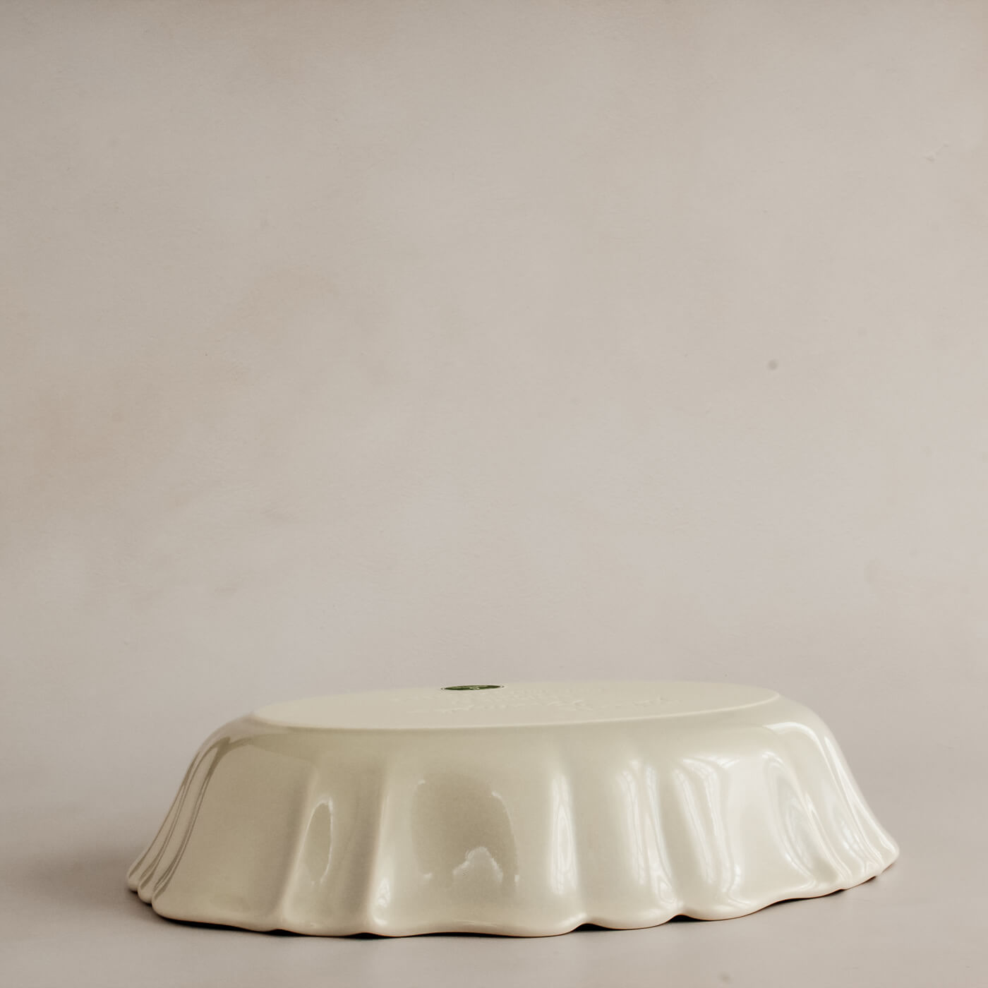 Japanese Scalloped Porcelain Baking Dish by Marumitsu Poterie