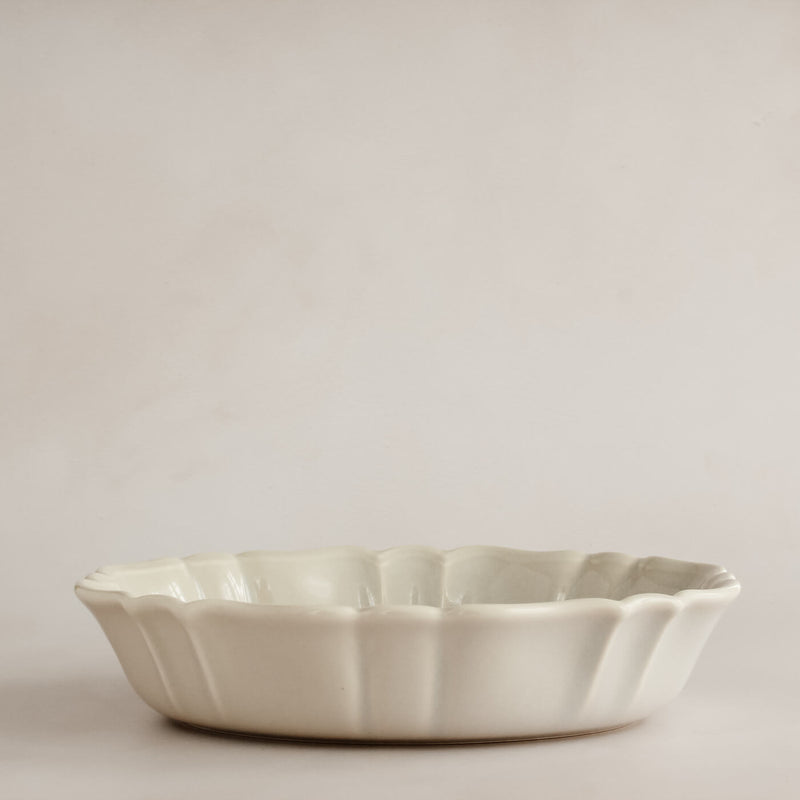 Rakott Scalloped Porcelain Baking Dish by Marumitsu Pottery Japan