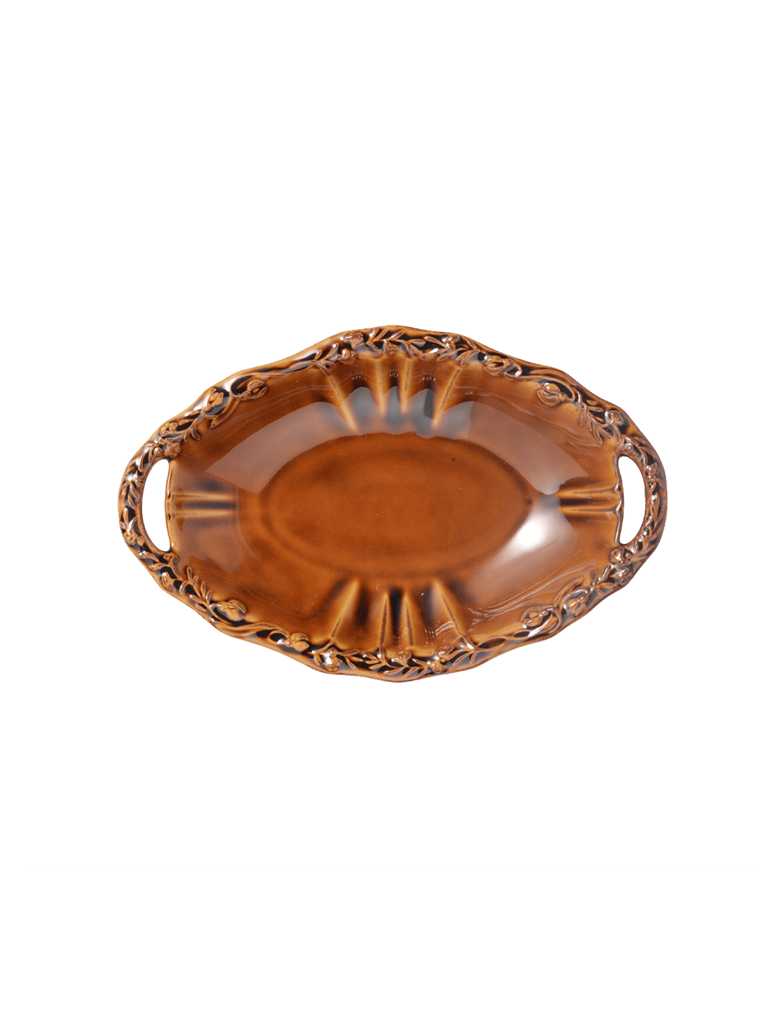 Fanette Amber Porcelain Floral Serving Bowl - Faire Living