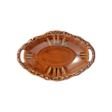 Fanette Amber Porcelain Floral Serving Bowl - Faire Living