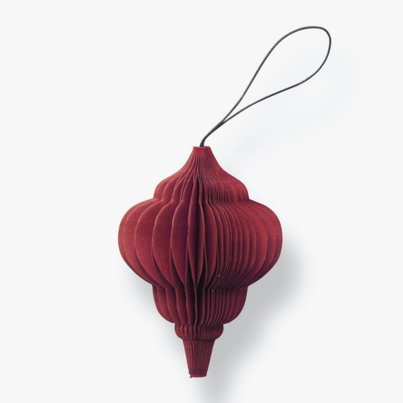Jewel Accordion Cotton Ornament in Ruby