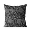 Black and cream floral cushion cover in organic cotton linen