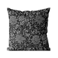 Black Floral Cushion Cover | Organic Cotton Linen - Faire Living