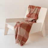 Recycled Wool Blanket in Rust Buffalo Check