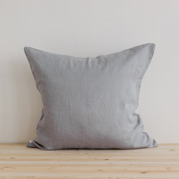 20x20 European Linen Cushion in Light Grey