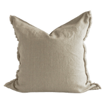 Linen Cushion Cover Natural Fringe 26x26 - Faire Living