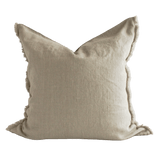 Linen Cushion Cover Natural Fringe 26x26 - Faire Living
