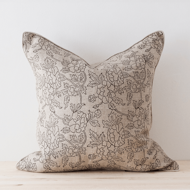 20x20 Marceline Linen Blockprint Pillow Cover