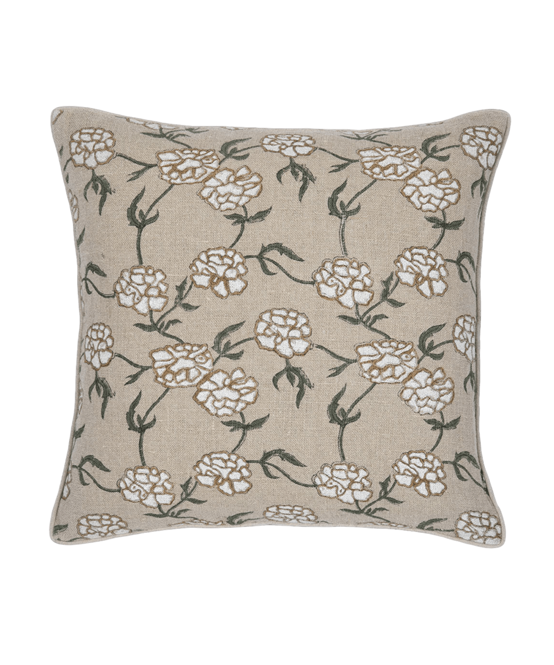 20x20 Marigold Linen Blockprint Pillow - Faire Living