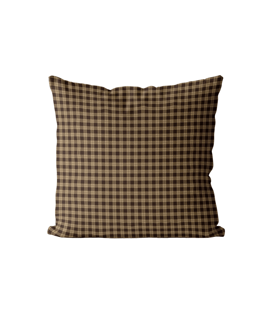 Chocolate Gingham Cushion Cover | Organic Cotton Linen - Faire Living
