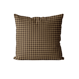 Chocolate Gingham Cushion Cover | Organic Cotton Linen - Faire Living
