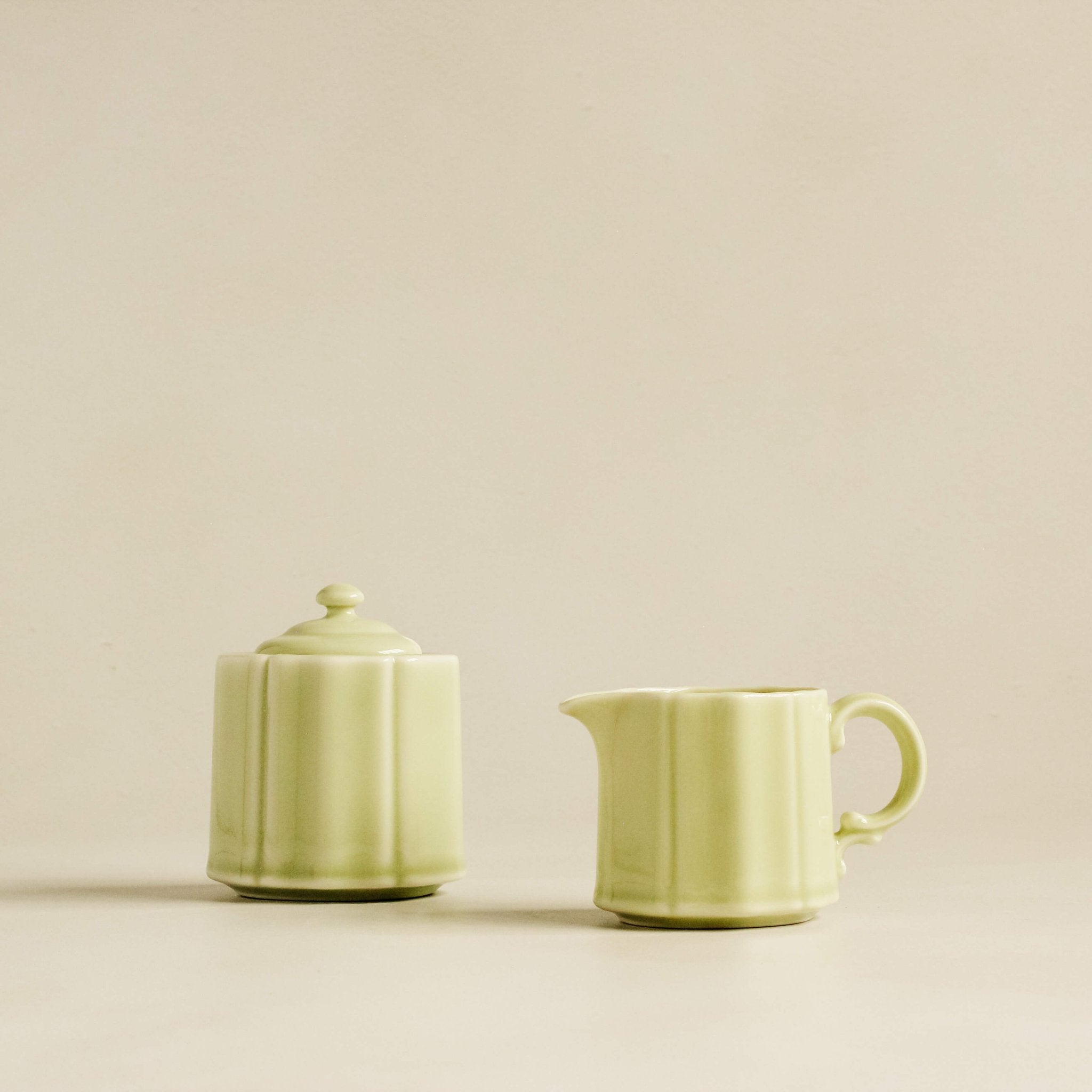 Green Japanese Porcelain Cream & Sugar Set - Faire Living