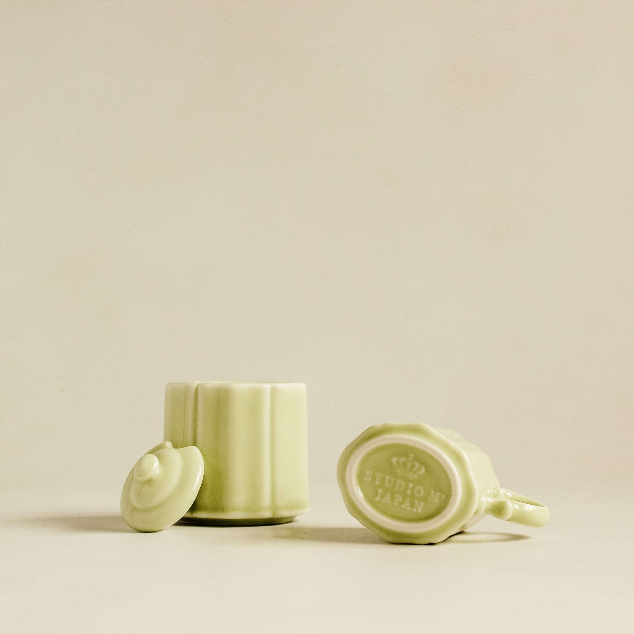 Green Japanese Porcelain Cream & Sugar Set - Faire Living