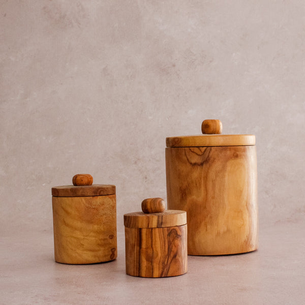 Olive Wood Spice Jars