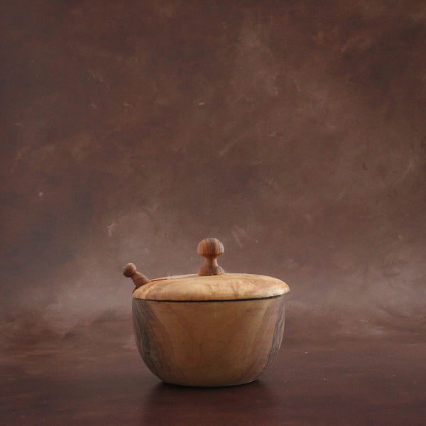 Olive Wood Sugar Bowl and Spoon