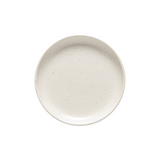 Vanilla stoneware salad plate with subtle speckled glaze