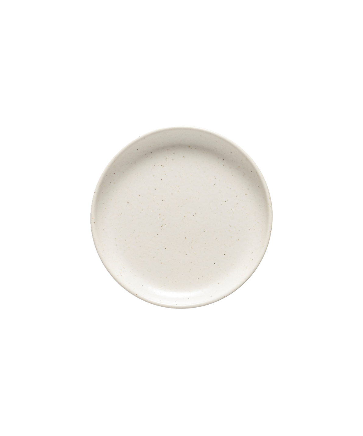 Small vanilla stoneware plate with speckled glaze