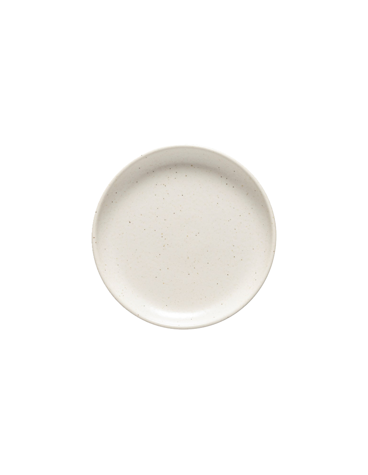 Small vanilla stoneware plate with speckled glaze