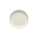 Small vanilla stoneware plate with speckled glaze