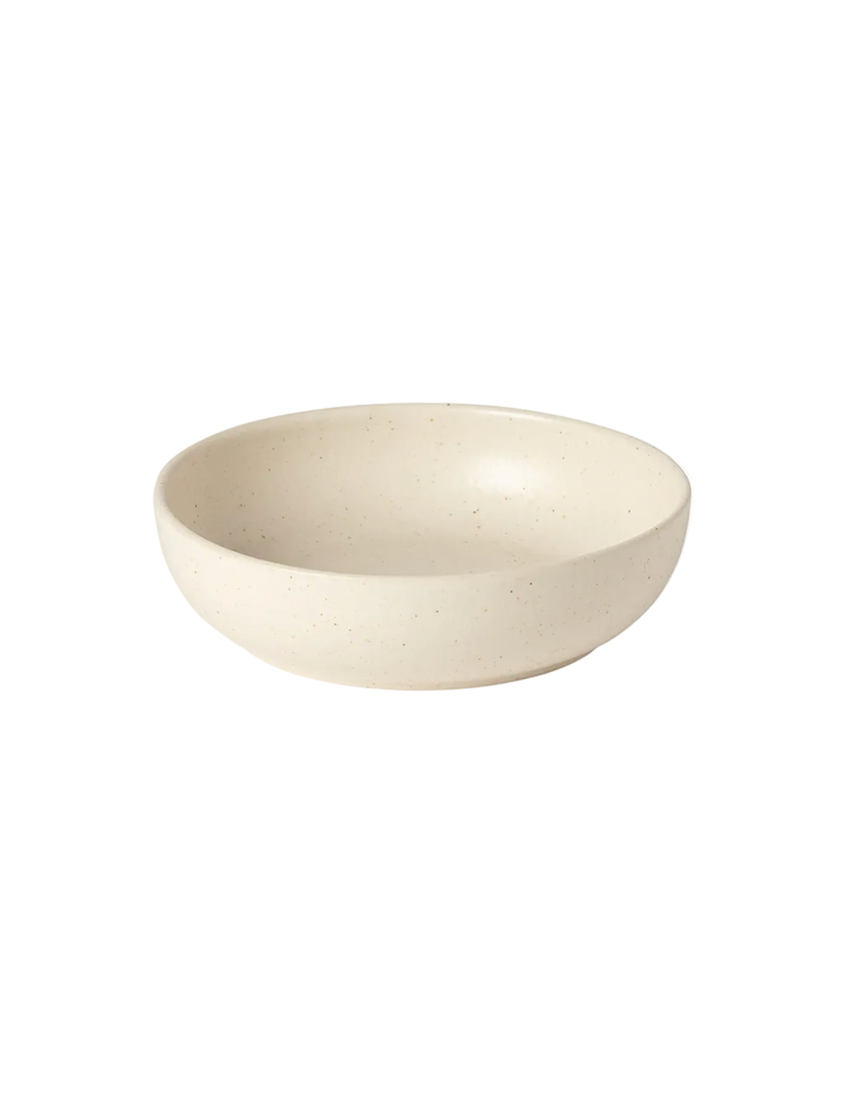 Vanilla stoneware pasta bowl with wide shallow form