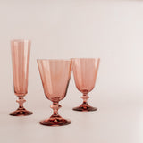 Rose Fluted Czech Champagne Glasses