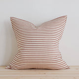 20" Soft Red Stripe Handwoven Cotton Cushion