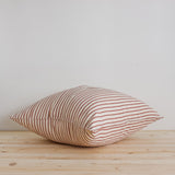 20" Soft Red Stripe Handwoven Cotton Cushion