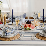 Blue Stripe Handwoven Cotton Tablecloth