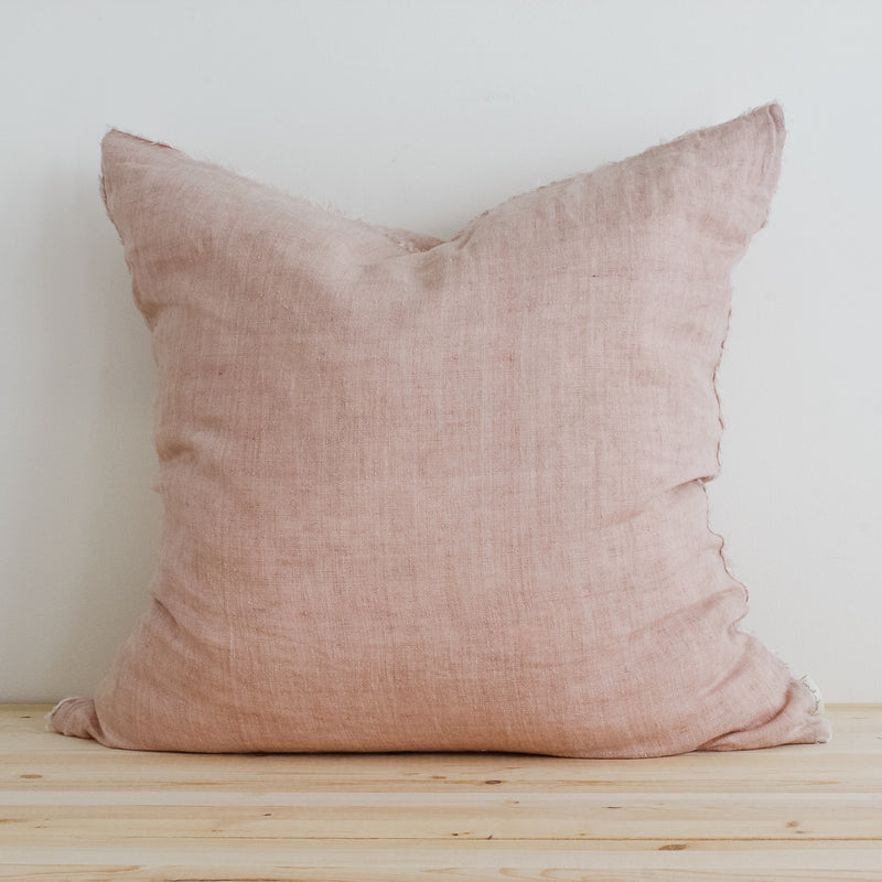 24x24 Belgian Linen Pillow in Dusty Rose
