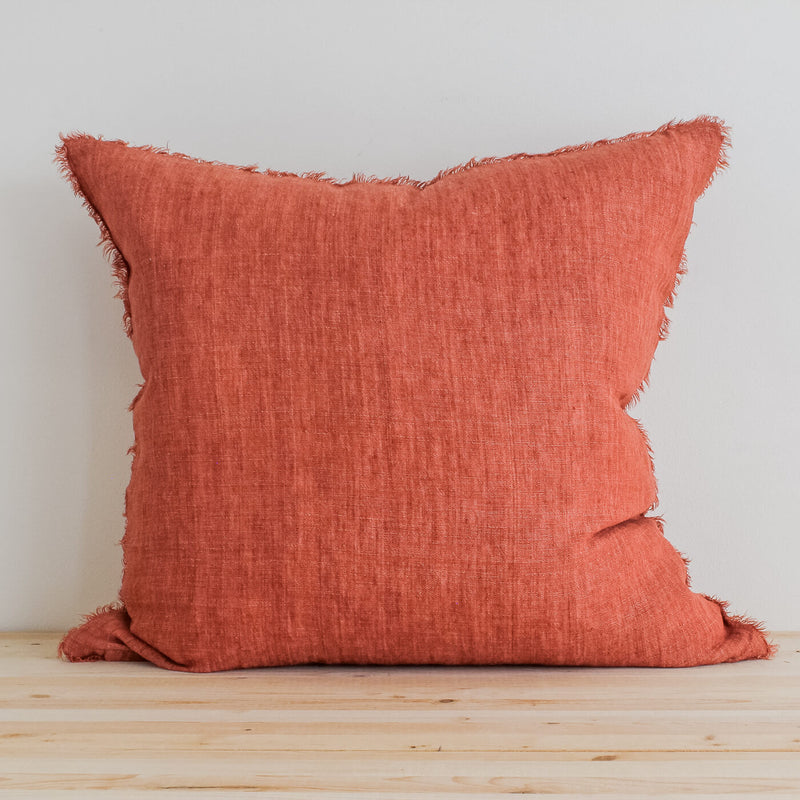 24x24 Belgian Linen Pillow in Rust