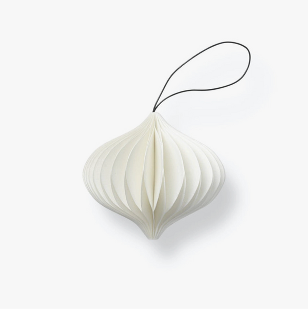 Cotton Accordion Ornament in White Onion