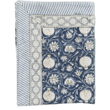 Tangier Blue Cotton Block Print Tablecloth - Faire Living