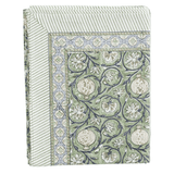 Tangier Green Cotton Block Print Tablecloth - Faire Living