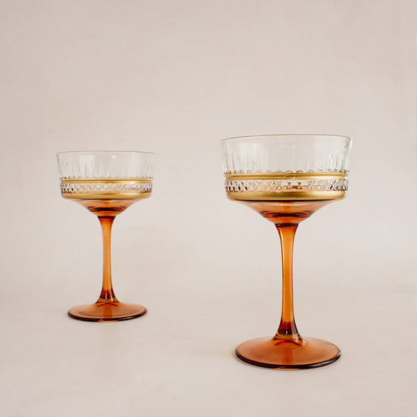 Amber Turkish Glass Coupe Set made in Turkey