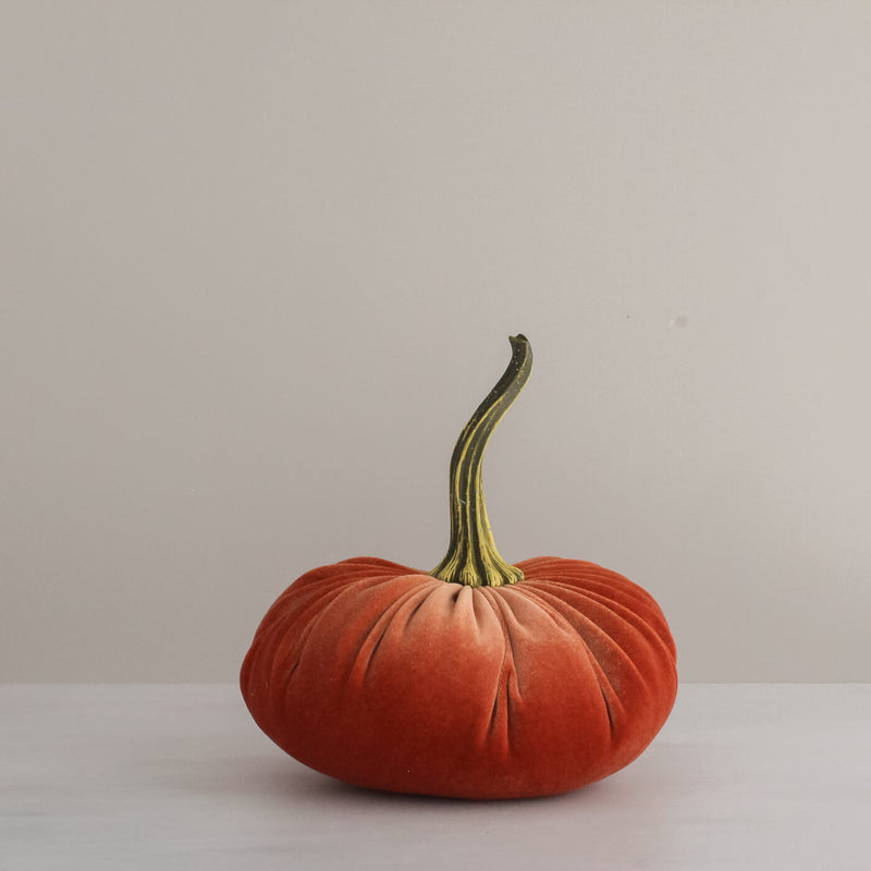 Handmade Velvet Pumpkins in Harvest