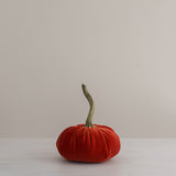 Handmade Velvet Pumpkins in Rust